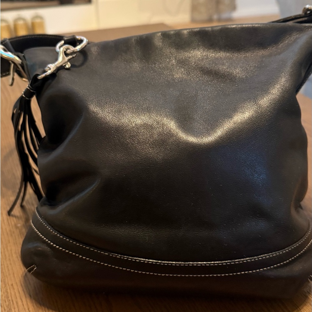 Coach Black Leather Shoulder Bag